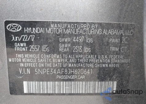 2018 Hyundai Sonata Sel z USA, uszkodzony, nr VIN 5NPE34AF8JH620641